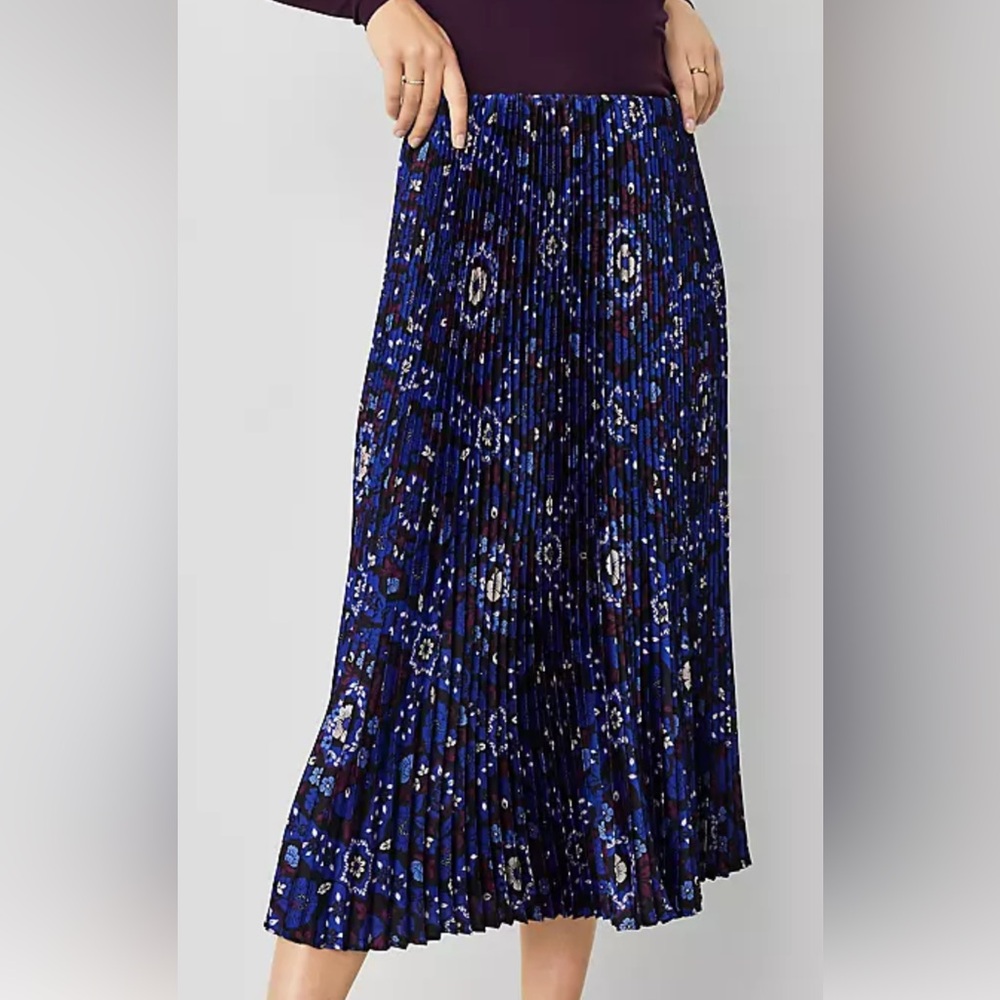 Elegant Blue Pleated Skirt